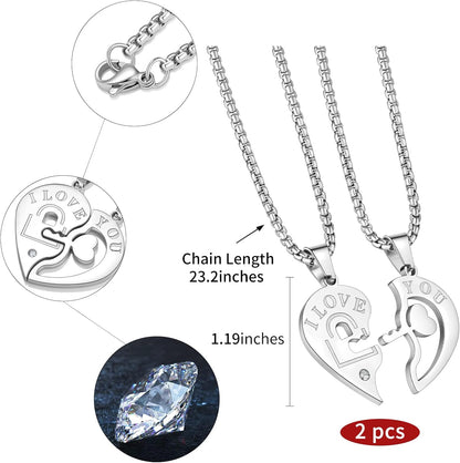 Heart Pendant Necklaces for Women Mens