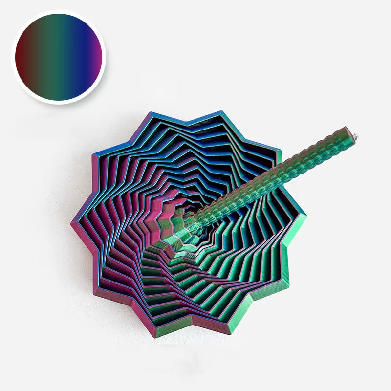 3D Printing Expanded Sensory Fidget Star Model Visual Illusion Hexagon Whirling Spiral Ornaments Stress Relief Board Game