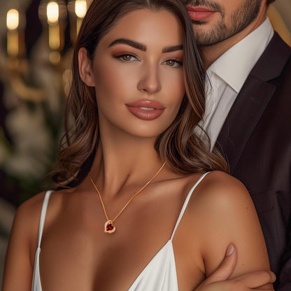 Christmas Gifts for Women，Love Heart Pendant Necklaces for Women, Silver Tone Rose Gold Tone Birthstone Jewelry Gifts for Wife Her